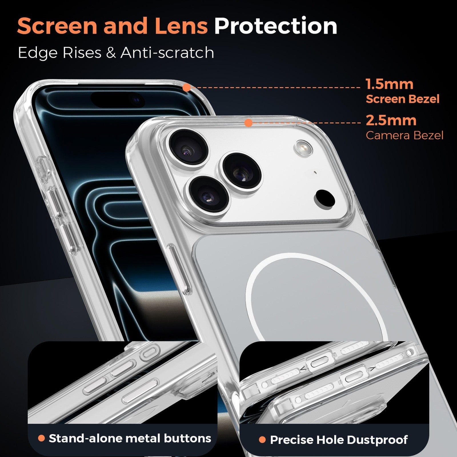 Vantix MagShield Magnetic Case — iPhone 15 Pro, 16 & 17 Series