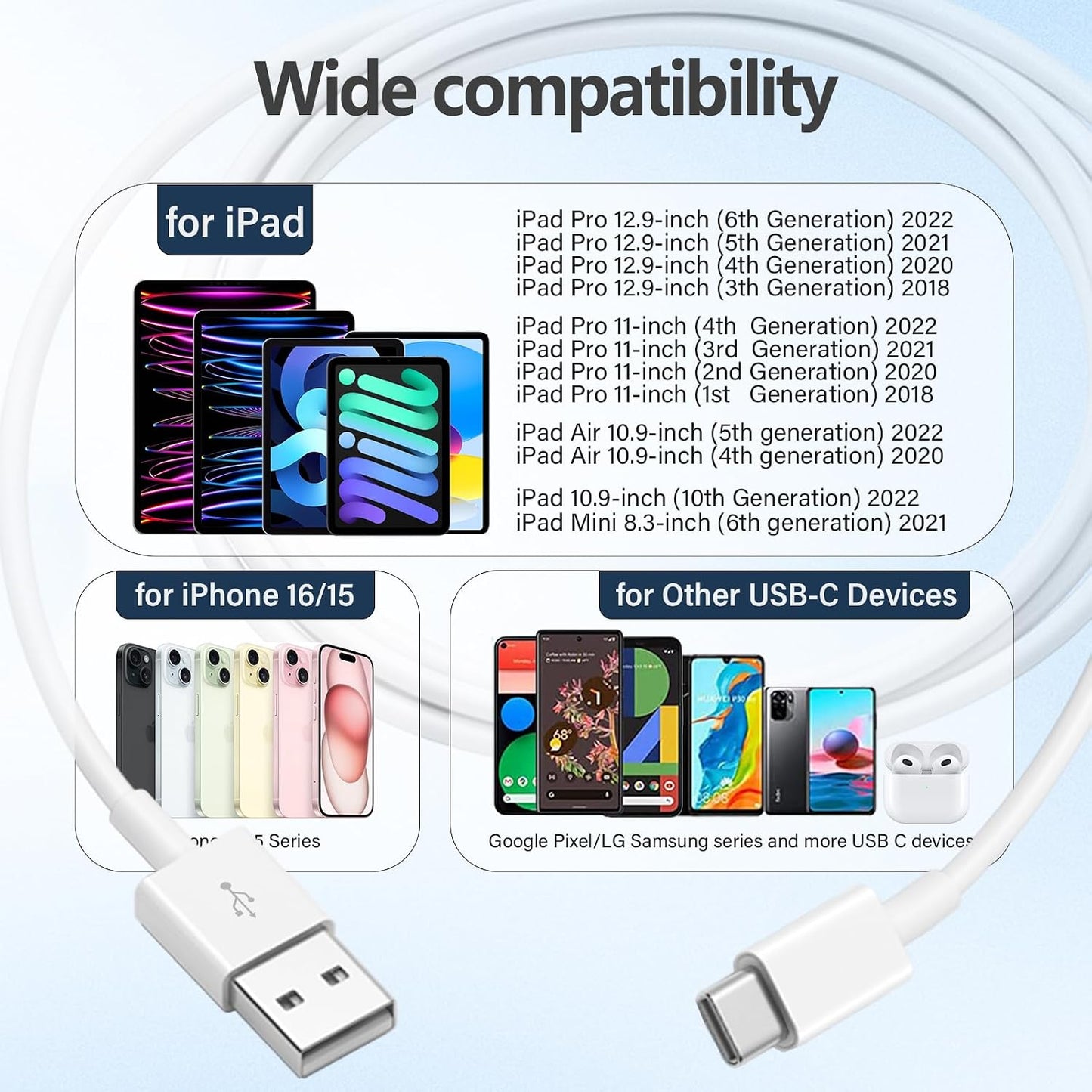 Vantix DriveLink USB-A to USB-C CarPlay Cable — iPhone 15/16/17