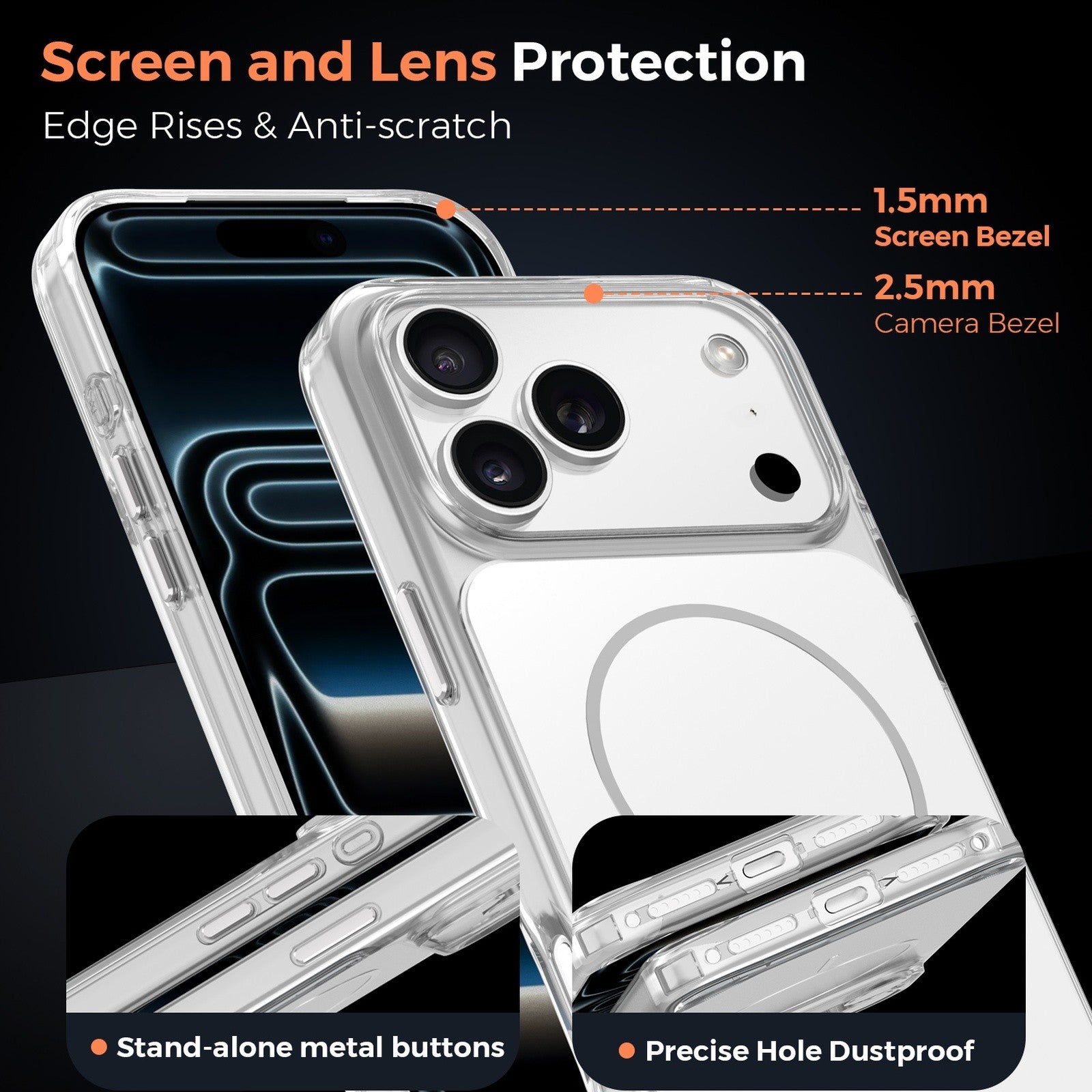 Vantix MagShield Magnetic Case — iPhone 15 Pro, 16 & 17 Series