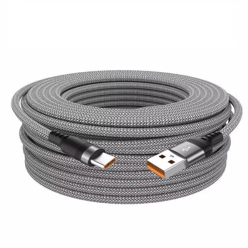 Vantix LongReach 5A USB-C charging cable, coiled