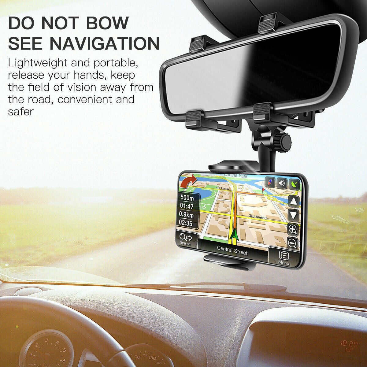 UNIVERSAL Car Phone Mount Stand for Car Mirror Phone Holder Clip Rearview Mirror