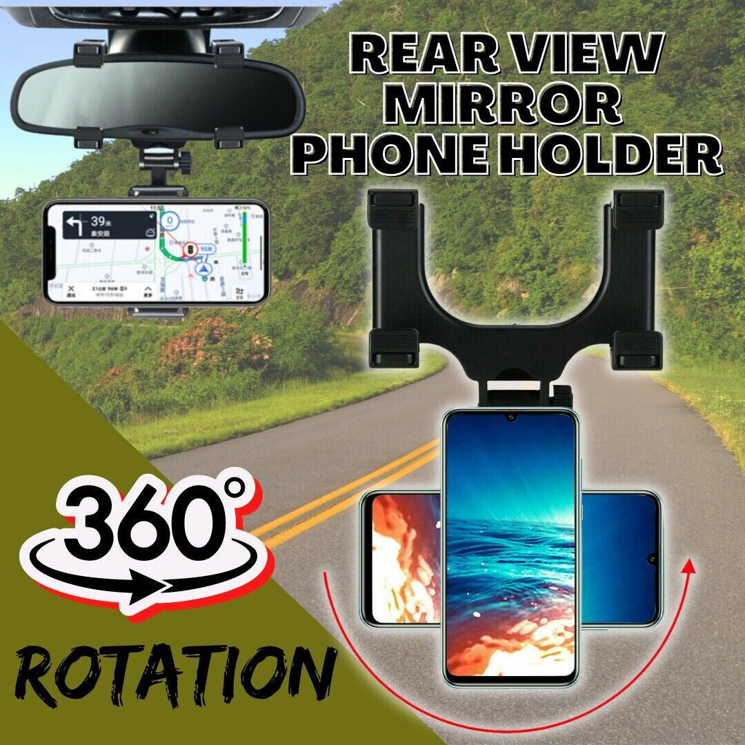 UNIVERSAL Car Phone Mount Stand for Car Mirror Phone Holder Clip Rearview Mirror