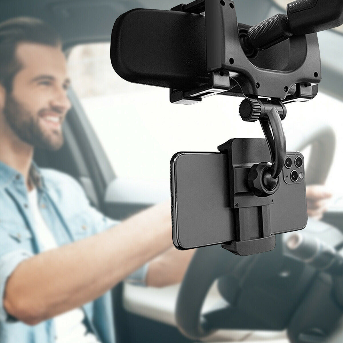 UNIVERSAL Car Phone Mount Stand for Car Mirror Phone Holder Clip Rearview Mirror