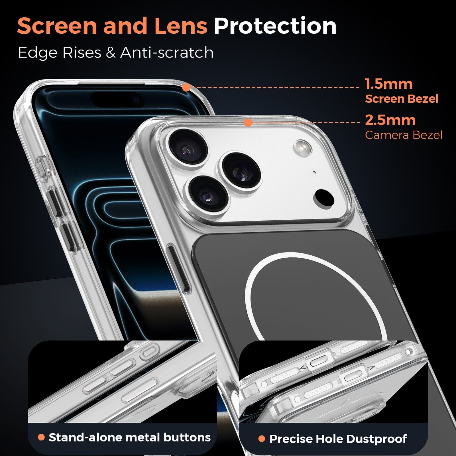 Vantix MagShield Magnetic Case — iPhone 15 Pro, 16 & 17 Series
