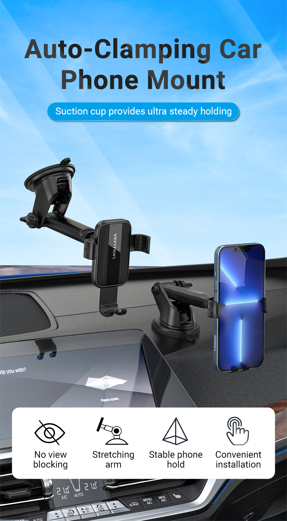 DriveView Auto-Clamping Mount by Vention