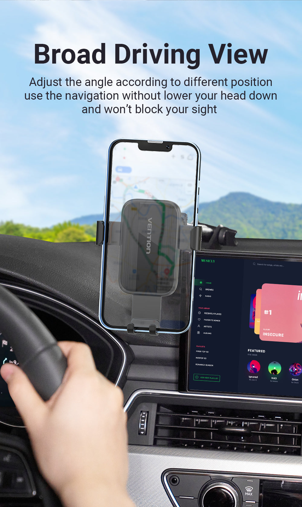 Vention phone mount adjustable arm and suction base